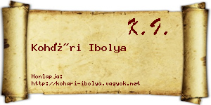 Kohári Ibolya névjegykártya