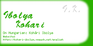 ibolya kohari business card